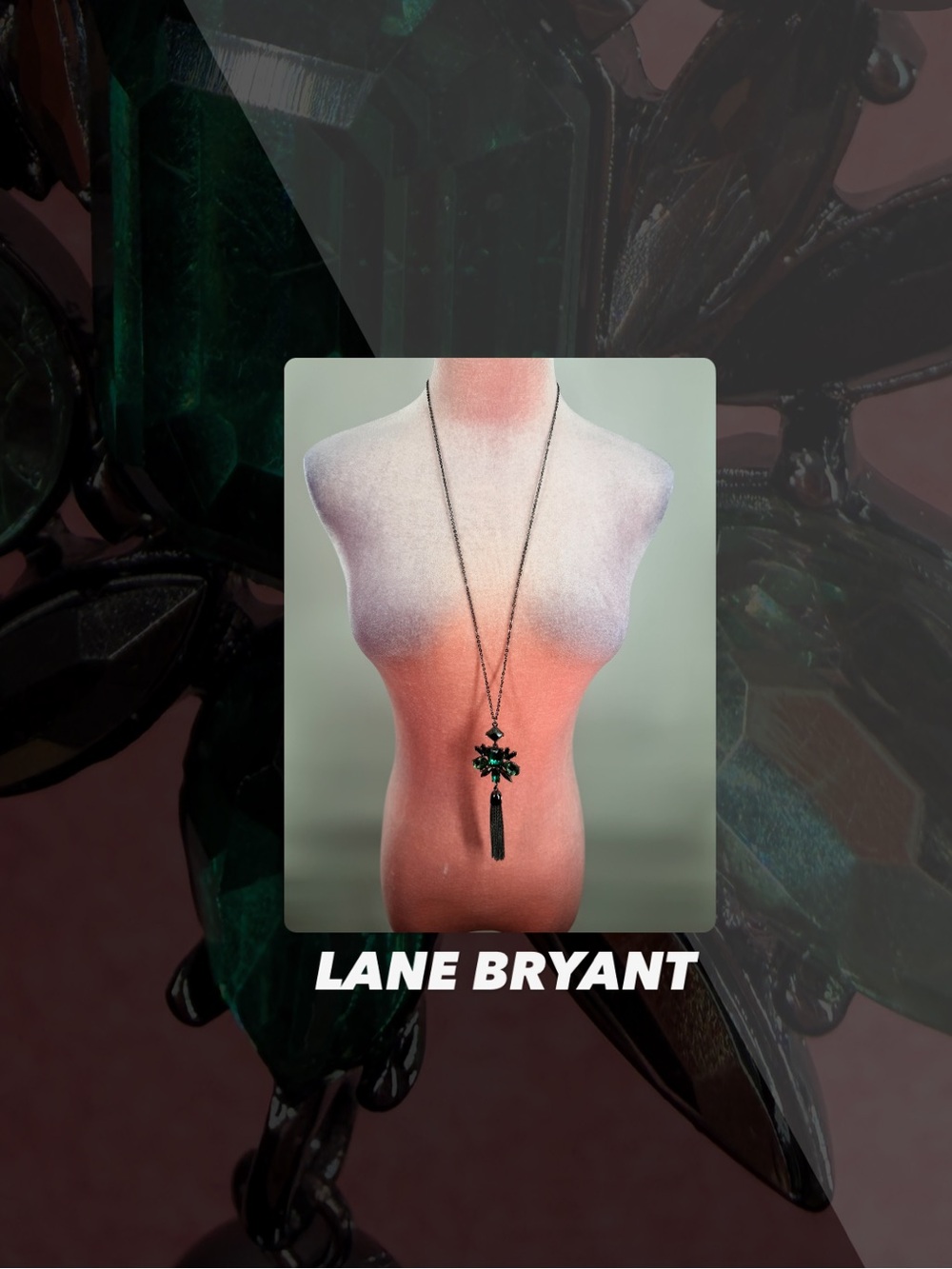 EUC Lane Bryant Oversized Jeweled Pendant Necklace
